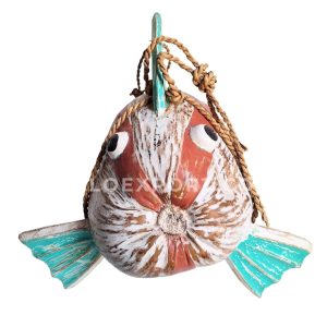 Wooden Coconut Fish Wall Hanging