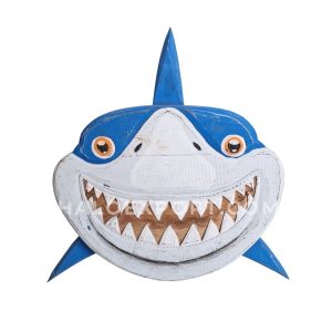 Wooden Funny Shark Head Wall Hanging