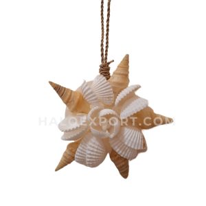 Flower Design Wall Hanging With Turris Shell Decoration
